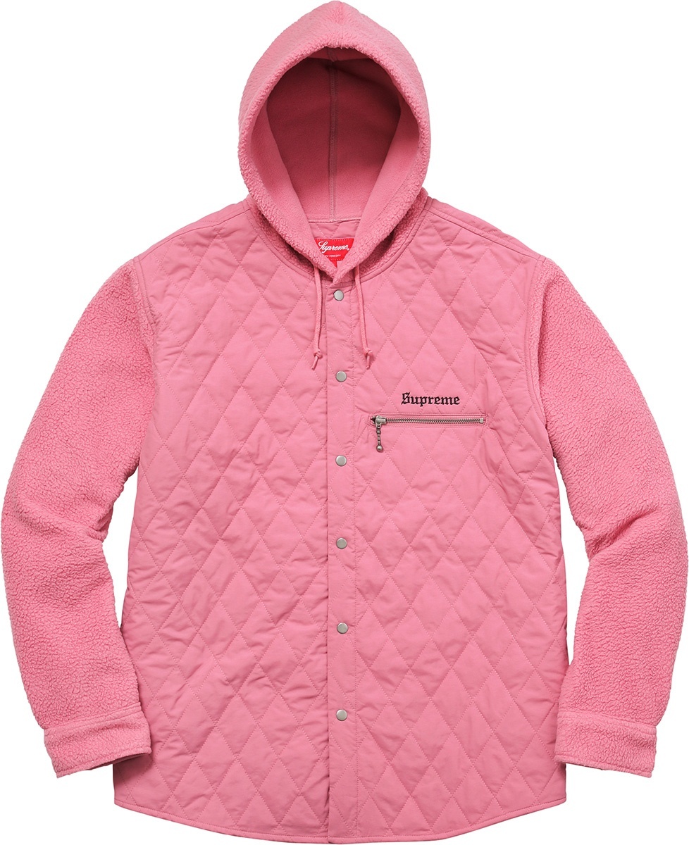 Hooded Fleece Nylon Shirt view 3